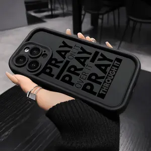 Slim Durable Silicone Phone Casing, Creative English Design, Shockproof Mobile Device Accessory with Full Camera Protector, Compatible with iPhone 17Pro Max, Air, 16Plus, 15, 14, 13, 12, 11, XR, XS, Black Handheld Cellphone Cover