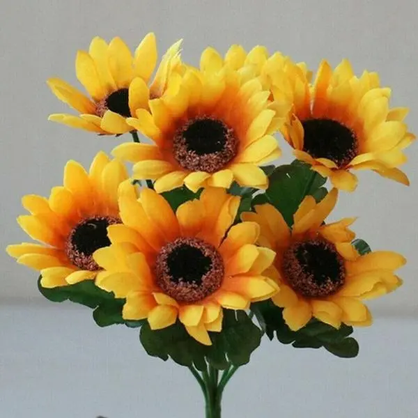 26-Head Silk Artificial Sunflower Decoration Bouquet - Wedding Floral Decor, Home Decor Supplies