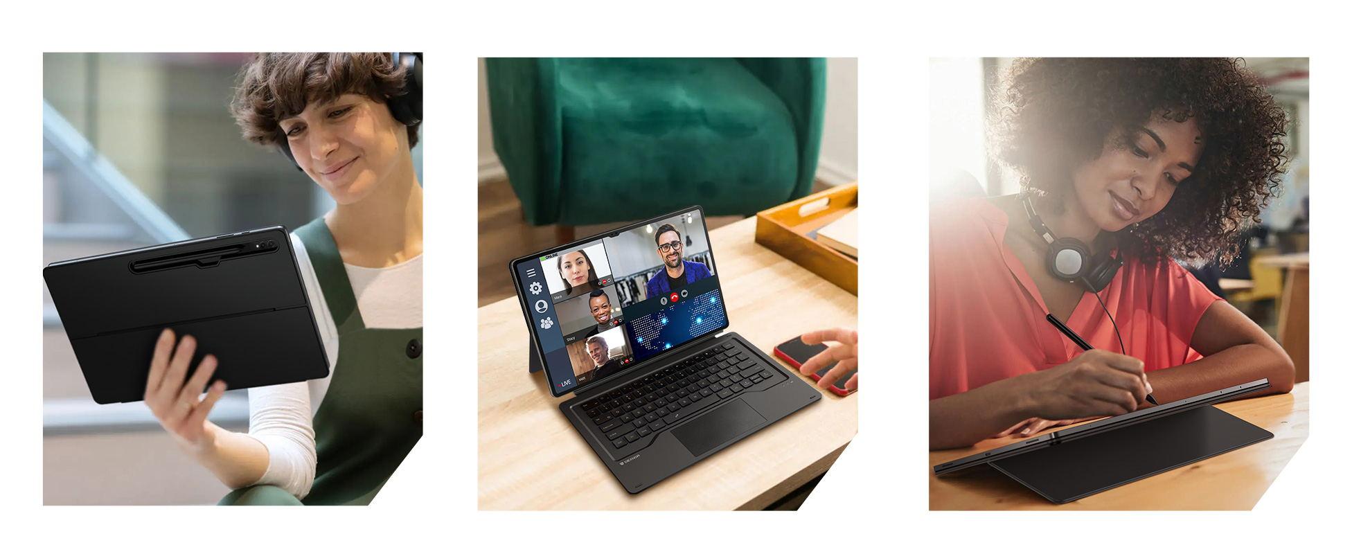 Dexnor Keyboard Case for Samsung Galaxy Tab S10 Ultra/ S9 Ultra - Magnetic Detachable Book Cover Style Keyboard with Multi-Touch Trackpad, Wireless, Backlit, S Pen Holder