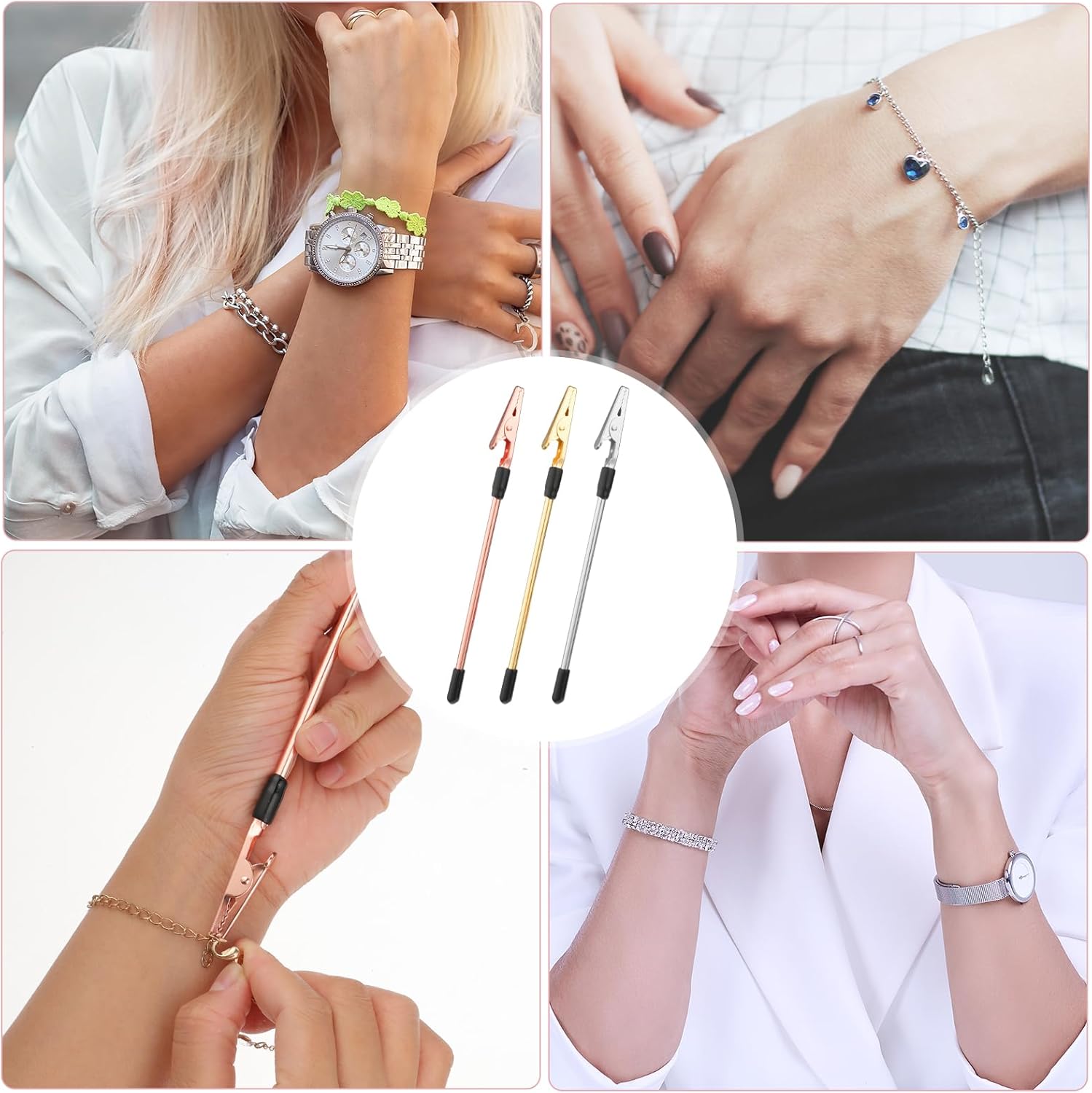 3PCS Bracelet Helper Tool for Self-Wearing Fastening Assistant Easy to Use Versatile for Various Bracelets