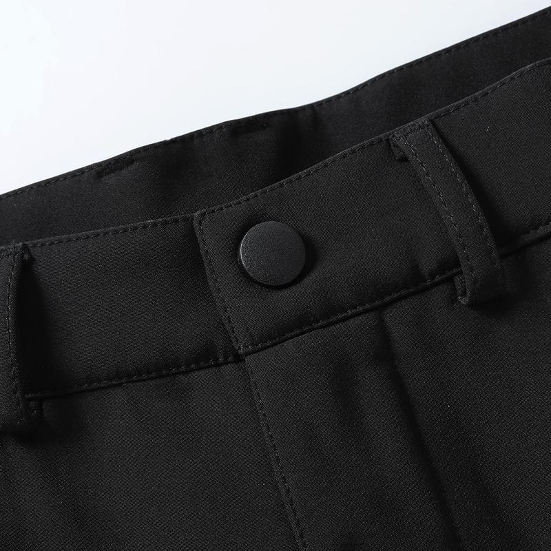 Men's windproof tactical pants with belt - outdoor skiing and hiking pants with zippered pockets, warm and comfortable fleece lining, expedition gear suitable for outdoor activities - men's gift recommendation softshell