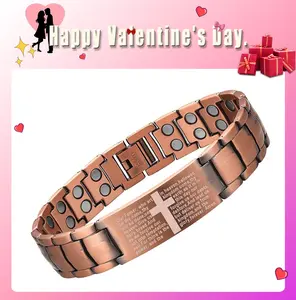 Women's 99.9% Pure Copper Magnetic Cross Bracelet 3500 Gauss Adjustable Hypoallergenic Wellness Jewelry Gift for Her