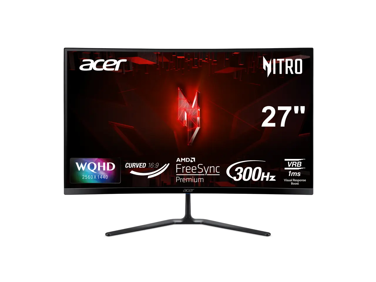 Acer Nitro 27 inch WQHD 2K 1440P 300Hz with AMD FreeSync Premium Technology 1ms HDR10 Built-in Speakers Curved Gaming Computer Monitor ED270U Fbmiipx