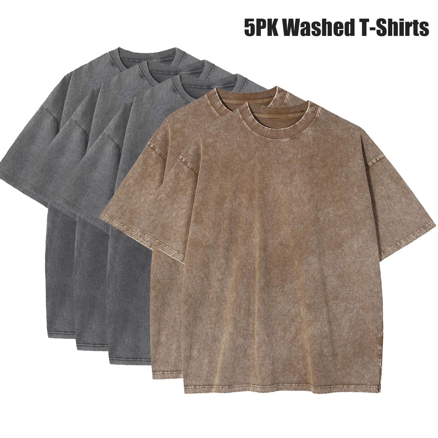 5 Pack Oversized Tshirts for Men Gym Vintage Heavyweight T Shirts Cotton Workout Acid Wash Baggy Tees 5 Pack Oversized Tshirts for Men Gym Vintage Heavyweight T Shirts Cotton Workout Acid Wash Baggy Tees