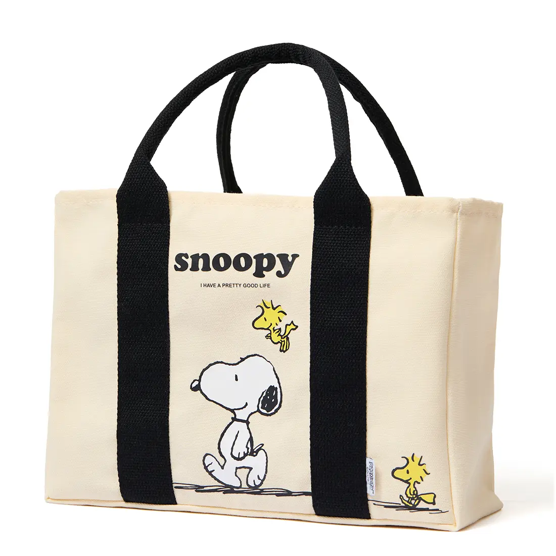 MINISO Snoopy & Bird multi-purpose everyday summer adventure travel storage handbag — cute cartoon shoulder bag, gift for women, white tote, lightweight and portable,backpacks for school,cute backpacks for school,bookbag,school backpack