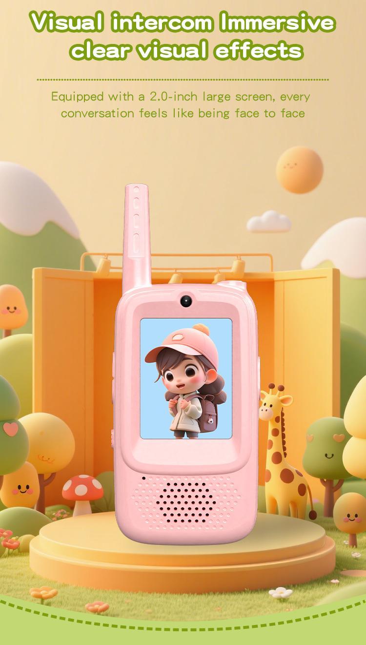 Video call intercom christmas gift Handheld 2 Pack RechargeableVideo Intercom Kids Walkies Talkies, IndoorOutdoor Toys for Family Games, Outside, Camping