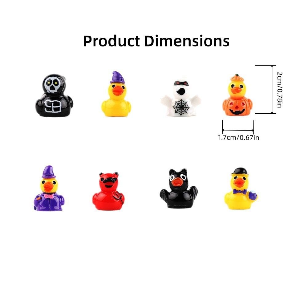40/80 pcs Mini Devil Ghost Skull Resin Ducks, Cute Spooky Desktop Decor, Creative Desktop Ornament, Mini Garden Ornament, Home Decor Ornament, Halloween Christmas Decoration, Party Gift, Decorative Piece, Decorative Ornaments-MM1