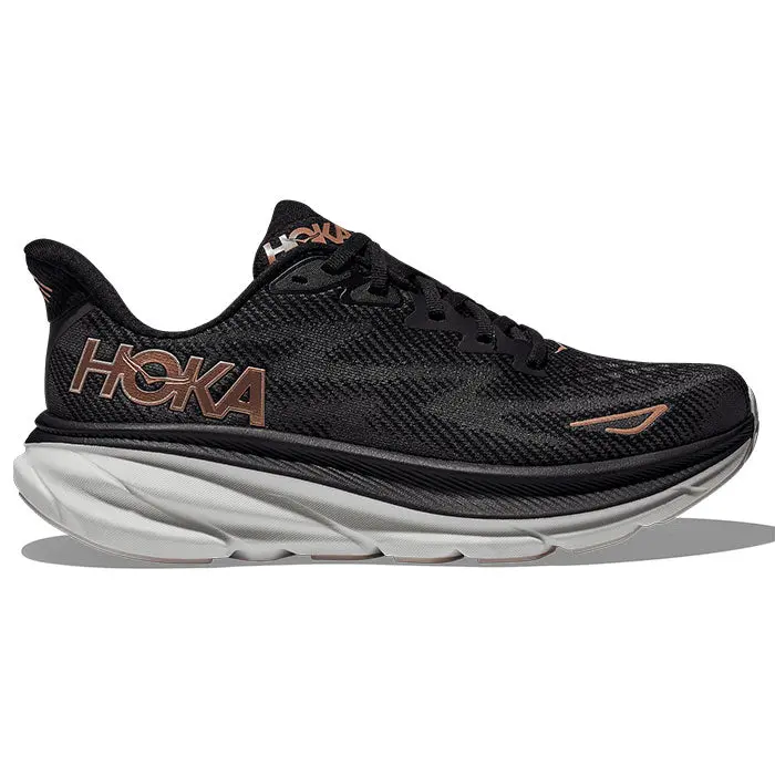 Hoka Clifton 9 Shoes Black/Rose Gold (Wide) (Women's) 1132211/BRGL