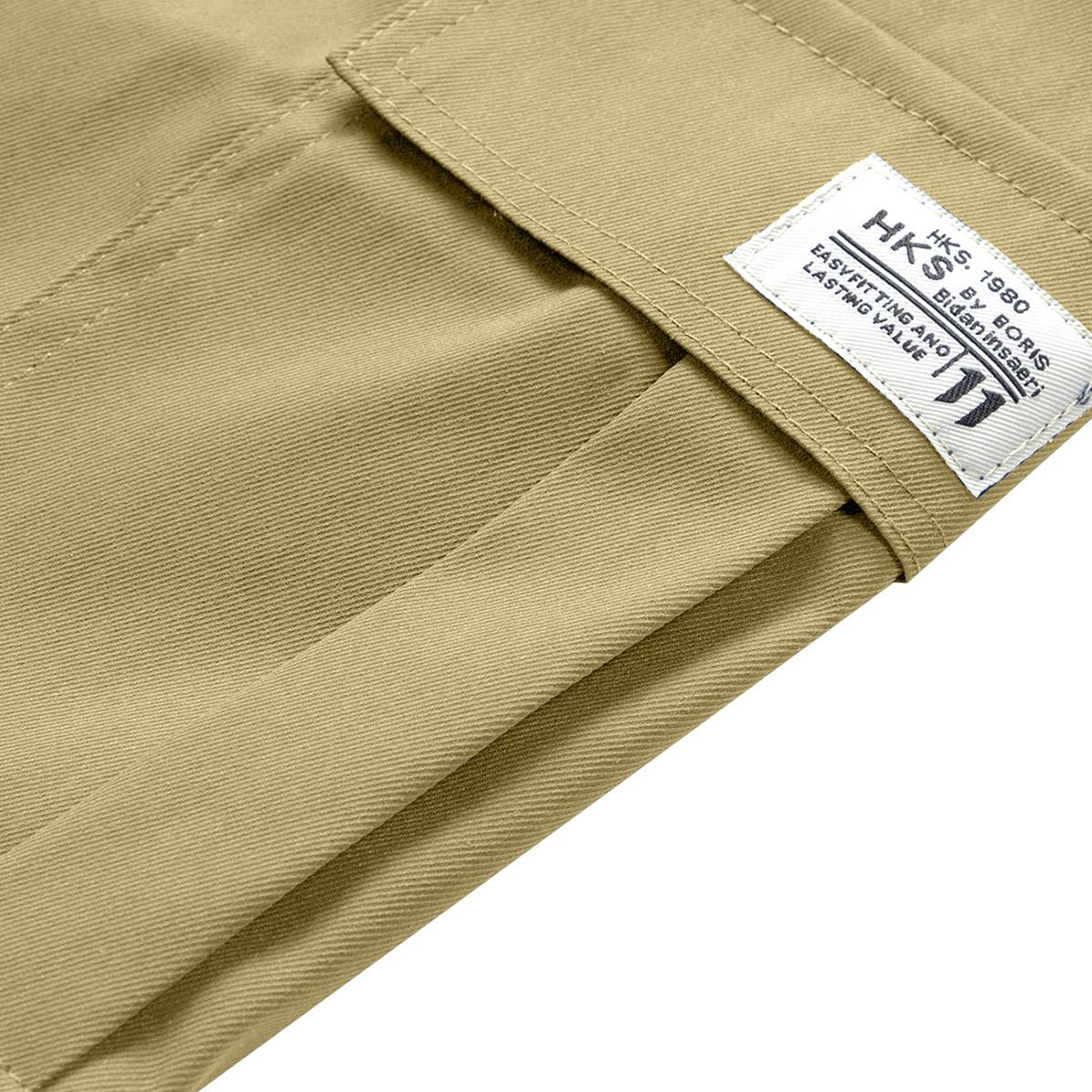 Men's Casual Solid Color Cargo Shorts - Regular Fit Drawstring Cargo Shorts with Side Pockets - Suitable for Summer Outdoor Leisure and Work