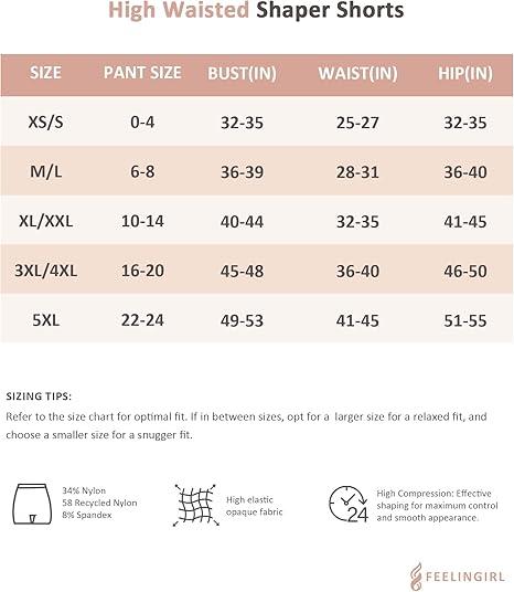 FeelinGirl Tummy Control Shapewear Shorts Shaper for Women High-Waisted Thigh Springtok Fit Everyday