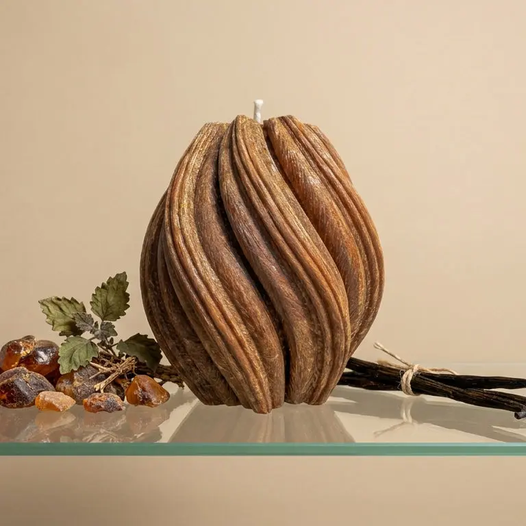 Fusion Sculptural Candle • Noble Wood & Cedarwood (Small)