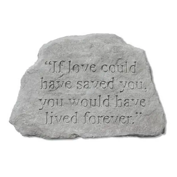 212 MAIN Stone Memorial Plaque - 6.5x4.5in Wall-Mount Outdoor Decorative Weatherproof Plaque, "If Love Could Have Saved You" Design