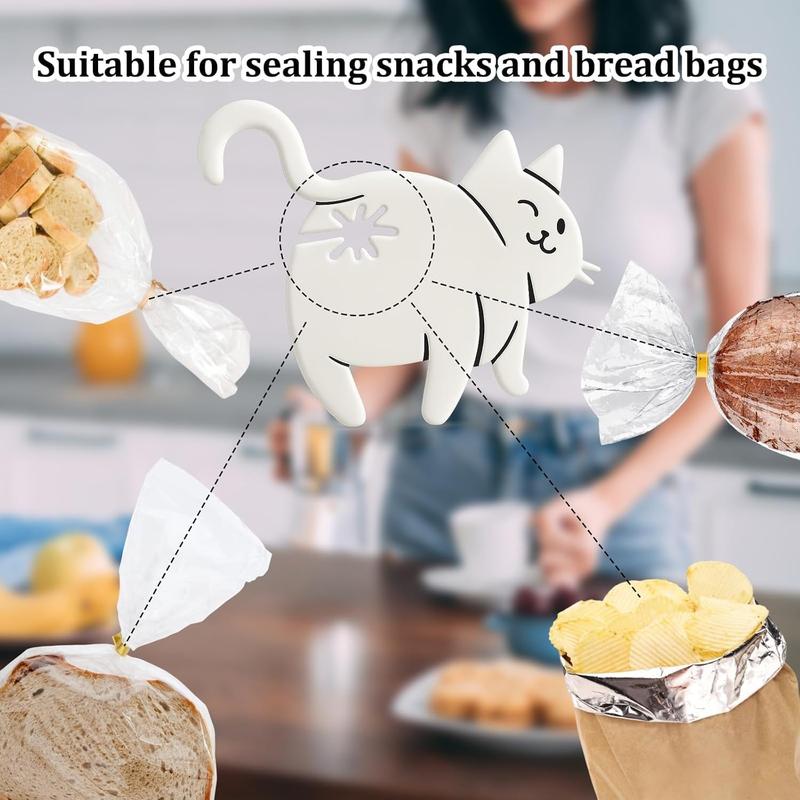 3 Pcs Cat Butt Bread Clip - 3D Printed Humorous Kitchen Gadget - Plastic Bag Holder for Bread & Snacks - Cute Animal Pantry Storage Accessory - Quirky Home Decor Gift - Playful Design - Lightweight Accessory - Pet Lovers