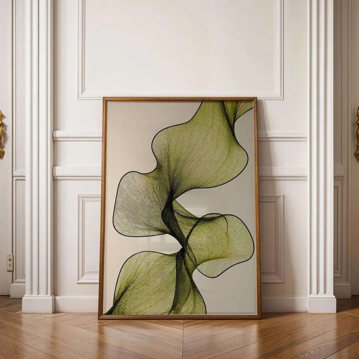 Minimalist Poster Or Canvas , Green Abstract Art Print, Japandi Wall ...