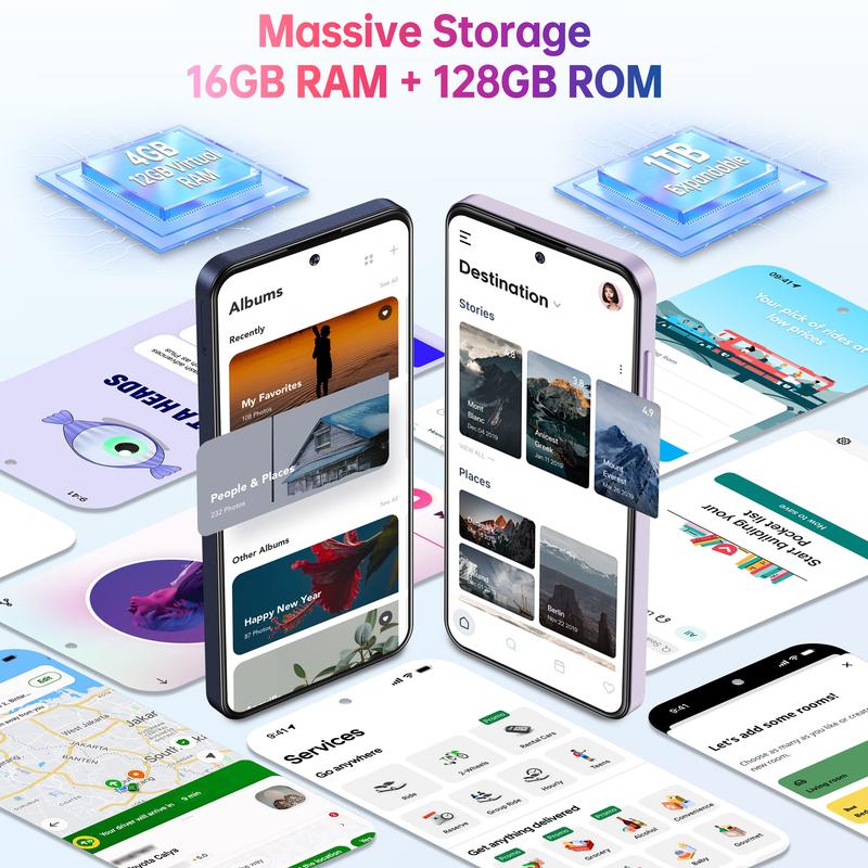 OUKITEL C69 SE Cell Phone Unlocked, 7.2''120Hz Display, 16GB(4+12)+128GB/TF 1TB Smartphone, 6000mAh Battery, Android 15 Phones, 64MP+8MP Camera, 4G Dual SIM Mobile Phone, GPS/OTG/Face ID/T-Mobile