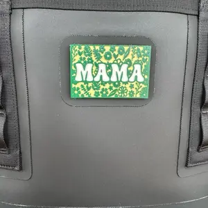 Velcro Bag Patch - Floral Mama with Hook Side Adhesive 2”x3”