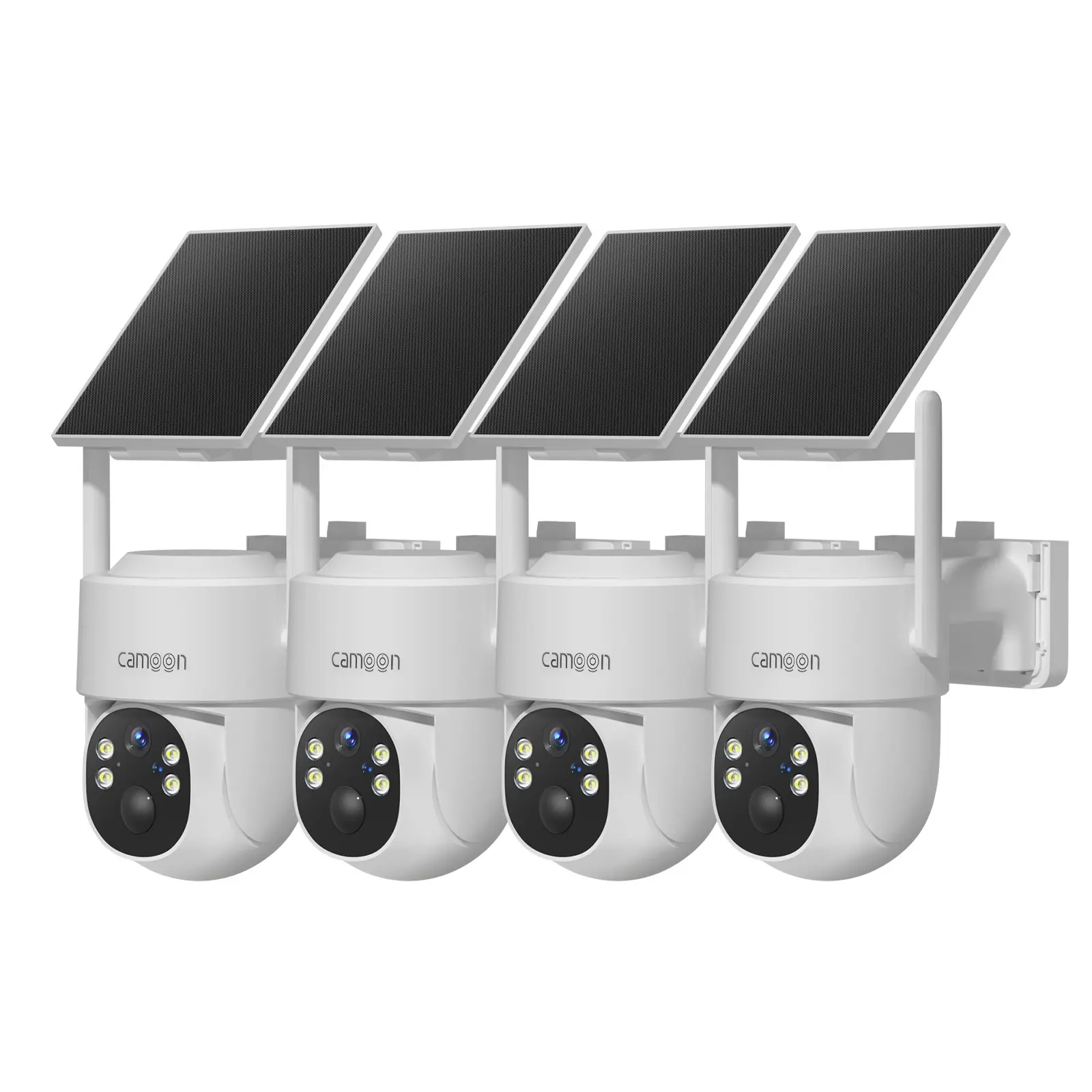 4-Pack 2K Wireless Outdoor Solar Security Cameras, 5/2.4Ghz WiFi Cameras for Home, Color Night Vision, Human Detection, 2-Way Audio, SD/Cloud Storage