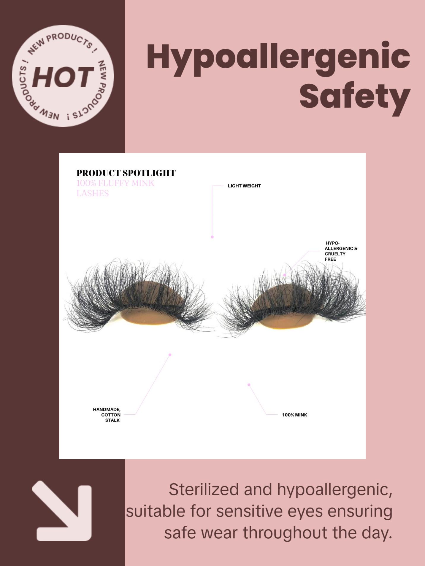 Fluff Puff - Fluffy Mink Eyelash - Soft and Plush Design - Ideal for Everyday Use Makeup Flawless Fluff Puff - Fluffy Mink Eyelash - Soft and Plush Design - Ideal for Everyday Use Makeup Flawless