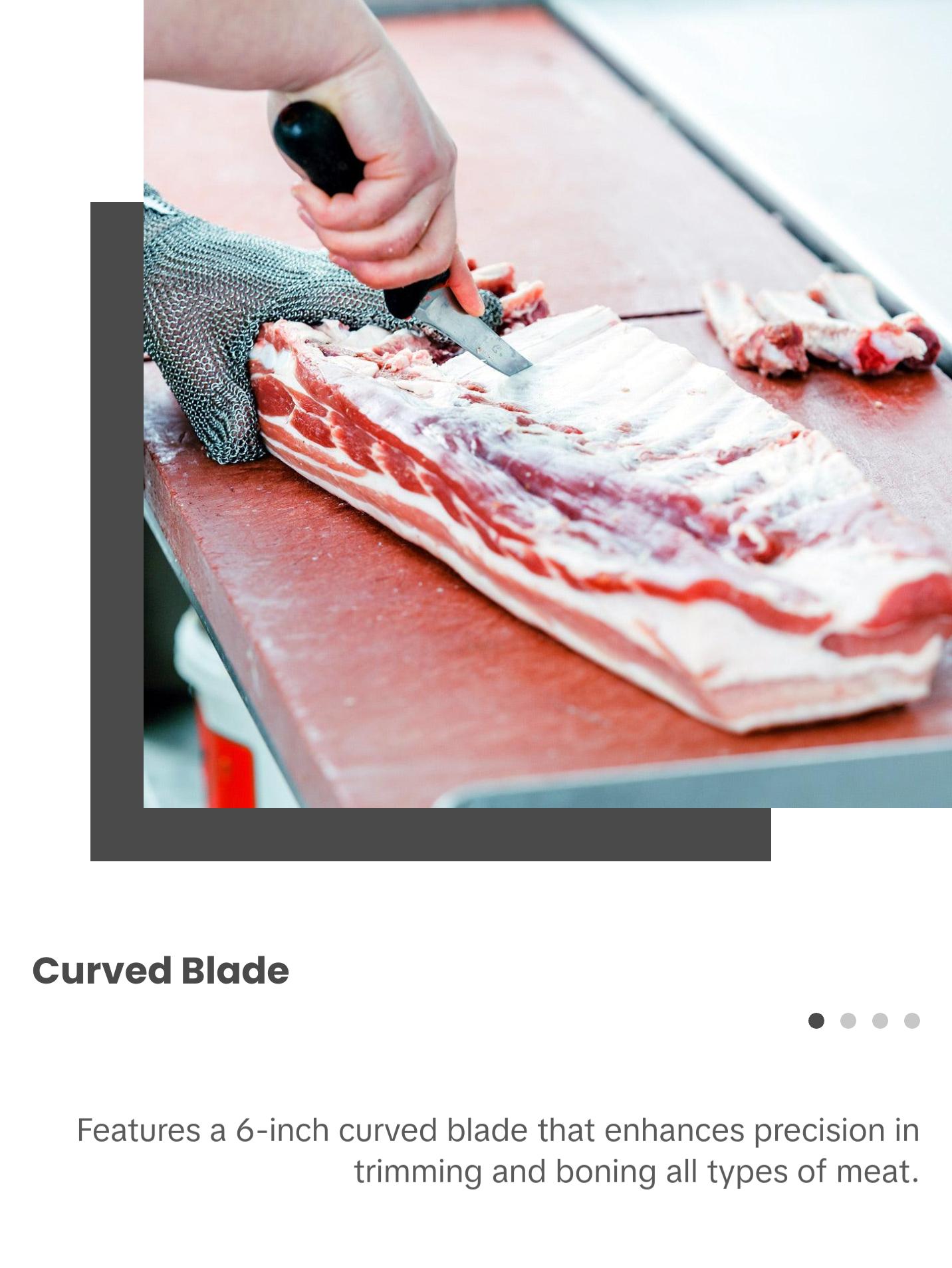 SpitJack Meat Trimming and Boning Knife - 6 Inch Curved Blade