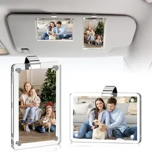 SINGARO Car Picture Holder for Sun Visor  Magnetic “2.36"x3.5" Car Visor Photo Clip Car Photo Frame Clip for Sun Visor Car Sun Visor Photo Holder  Car Interior Accessories for Car Stowing & Tidying Car Organization Supplies