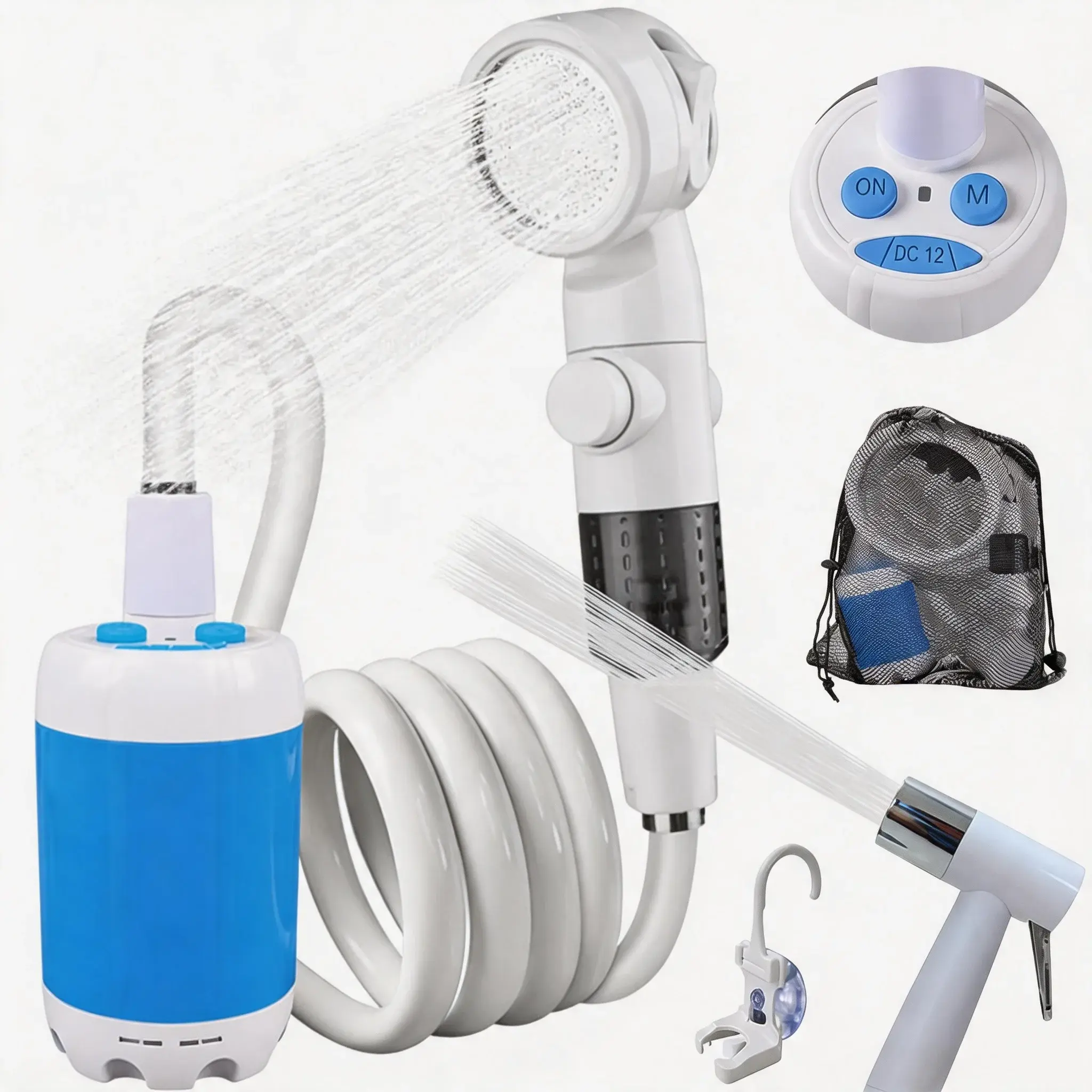 Ann Katy Portable Shower,Camping Shower,Watering Plants,Pet Shower,Car Washing,Beach Shower,Indoor & Outdoor Bathing With accessories Rechargeable