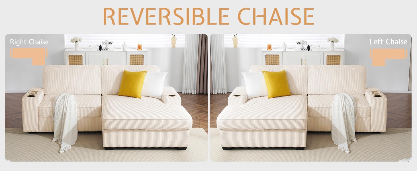 AMERLIFE Sofa, Modern Sofa Couch with USB Charging Ports & Cup Holders, Comfy Sofa- Deep Seat Couch for Living Room