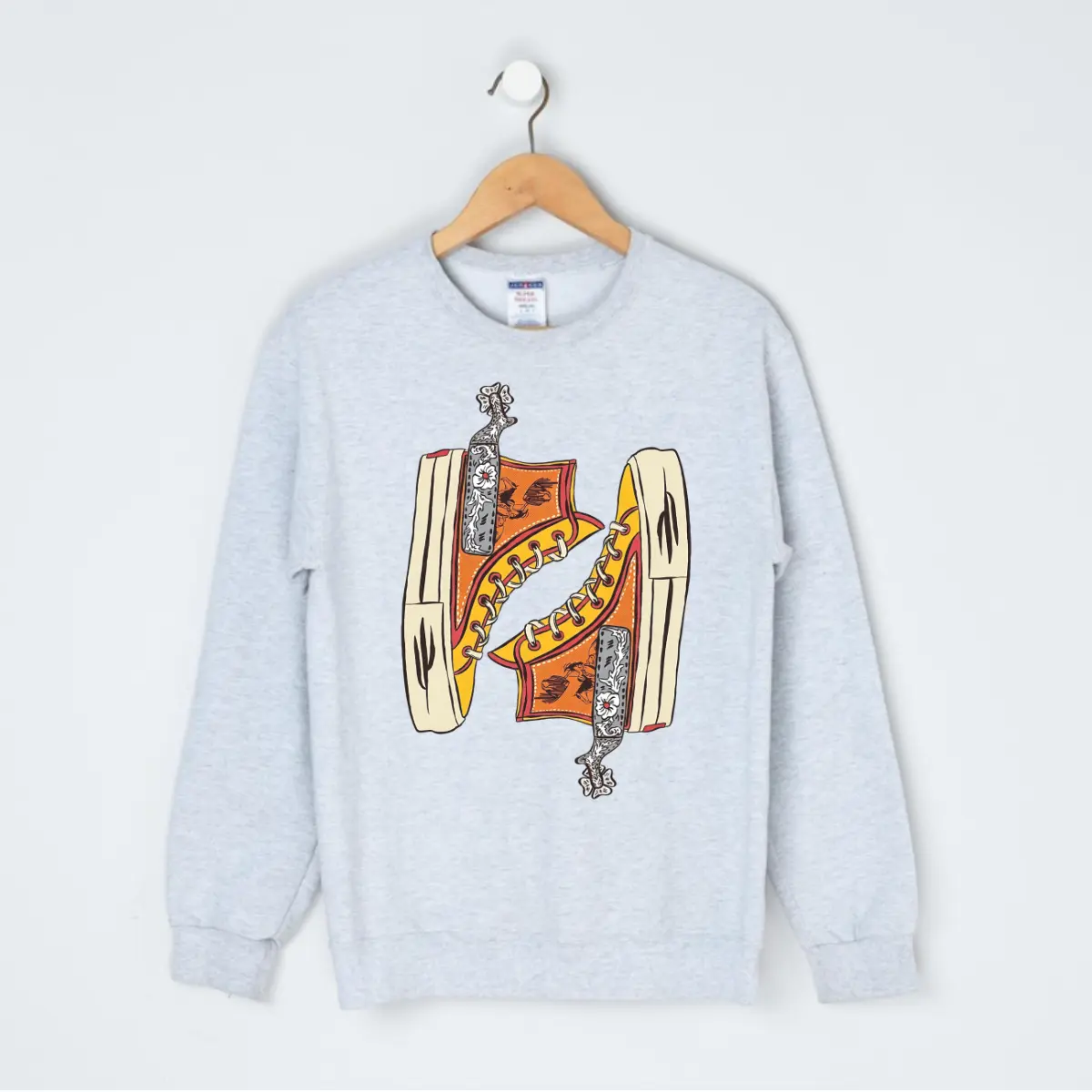 Western Cowboy Kicks Graphic Crewneck & T-shirt, cowboy kicks graphic tshirt, western graphic tshirt, plus size western graphic tshirt, western boutique, western stuff, sweatshirts for women