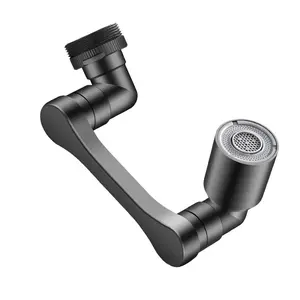 1440°Swivel Faucet Extender, Sink Water Faucet Aerator Extension in Brass, Swivel Robotic Arm Bathroom Faucet Extender, Kitchen Rotating Extension Filter with 2 Mode Splash