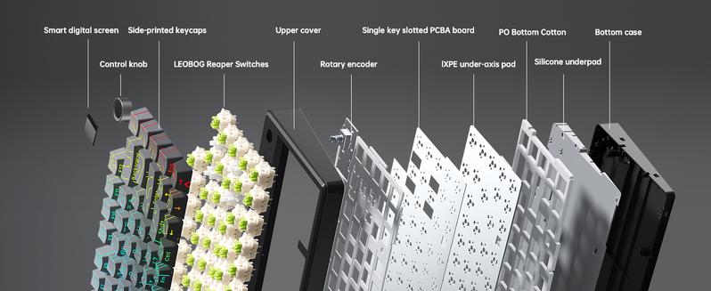 Aula F75 MAX Wireless Mechanical Keyboard with TFT Screen and Knob, Gasket Gaming Keyboard in 75% Layout, Hot Swappable, RGB Backlight, for  Multimedia ScrolWheel, creamy keyboards