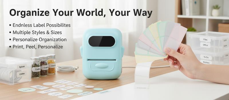 Label Maker, label printer, portable wireless printer, Bluetooth supported, suitable as a Valentine's Day gift for loved ones and partners, Super Bowl