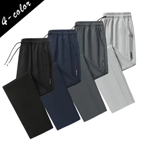 Men’s 2-Pack Casual Long Pants — Breathable, Wrinkle-Resistant Fabric for Work/Walking/Dating | Unlined | Elastic Waist, Straight-Leg Fit Outdoor Cargo Ankle Tapered Dress Wide-Leg Pleated