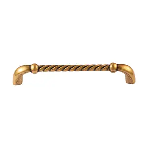 Utopia Alley HW439/440/441EB Naples Pull Handle/Knob - Decorative Cabinet Drop Pull Handles/Knobs for Cabinets and Drawers - Vintage Cabinet Hardware with Hand Finished Antique European Brass - Metal Drawer Pull Handle/Knob, knob/3.75"/5" center to center