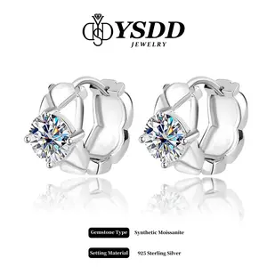 【1.15】Timeless COCO Huggie 1CT Total vvs Synthetic Moissanite Earrings in 925 Sterling Silver