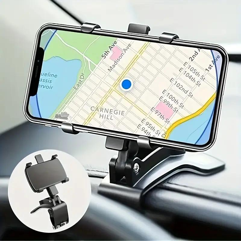 Multi-Function Car Dashboard Phone Stand, Adjustable For 360° Rotation And 180° Tilt, Compatible With Multiple Gps And Mobile Navigation