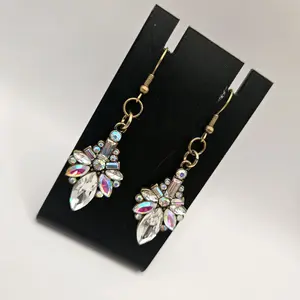 Art Deco Iridescent Rhinestone Earrings with Elegant Design and Sparkling Stones for Special Occasions