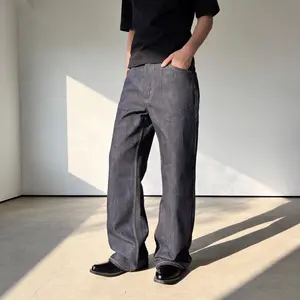 BAGGY Raw Denim Jeans Classic Deep Indigo Blue Slim Fit Stylish and Comfortable for Everyday Wear Menswear Flared Casual Pants