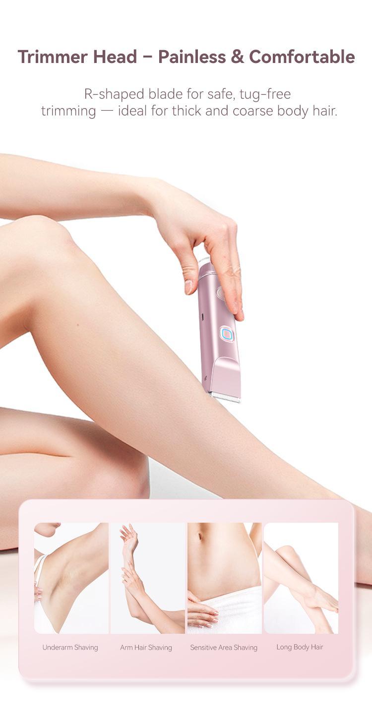 Bikini Trimmer for Women, 1 Box Rechargeable 2 in 1 Women Electric Shaver Dual Head Waterproof Hair Removal Machine for Armpits and Legs