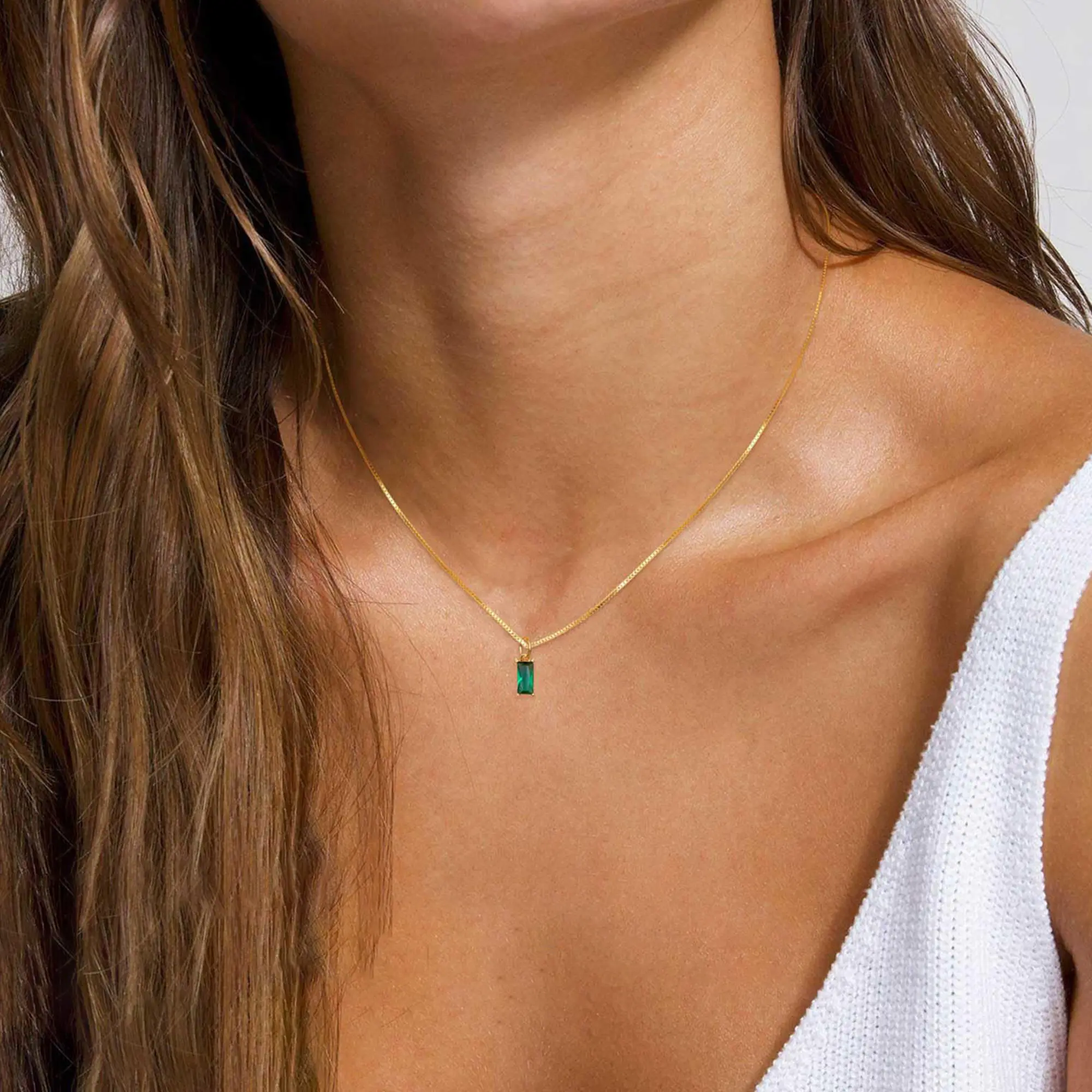 Birthstone Pendant Necklace for Women, Dainty Cubic Zirconia, Hypoallergenic Adjustable Chain, August, November, January Birthday Gifts Ideas, June, July, September, Birthday Gift Ideas, March, October, Crystal Necklaces, Box Chain, Dainty Charm, Nickel-F