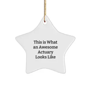 Funny Actuary Gifts, This Is What An Awesome Actuary Looks Like, Star Ornament for Christmas Unique Gifts from Friends to Actuary