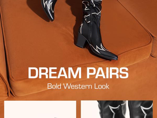 Dream Pairs Western-Embroidered Thigh-High Cowgirl Boots – Pull-On Stiletto Heel, Festival-Ready Detail