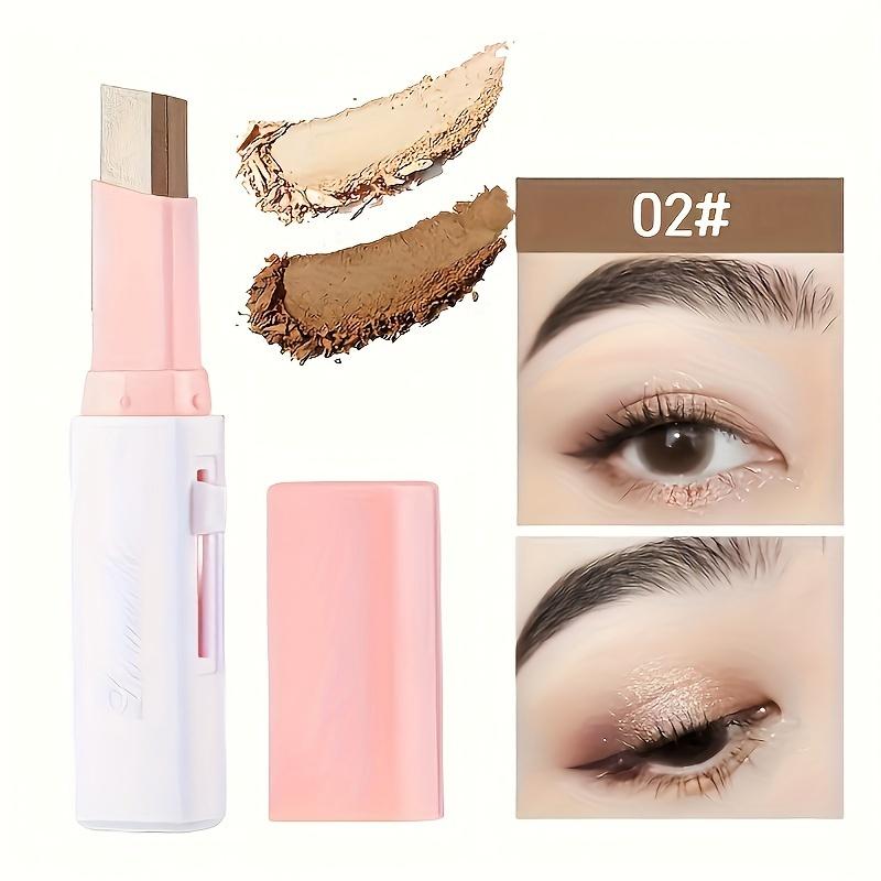 6Pcs Two Color Eyeshadow Stick Set Cosmetic PearlescentMatte Highlighter Eye Shadow Glam Natural Long LastingWaterproof Not Easy To Take Off Makeup
