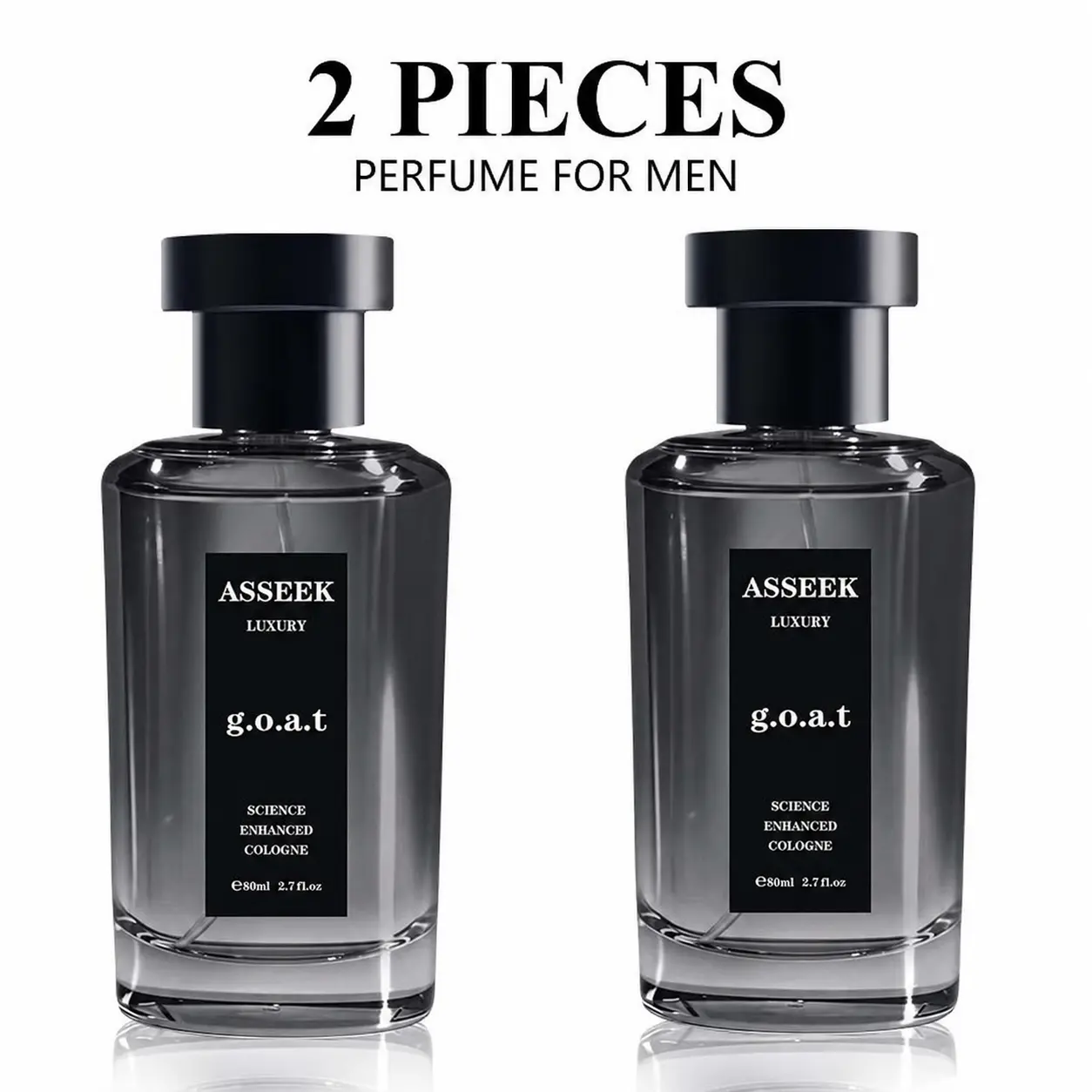 ASSEEK g.o.a.t Man Cologne,【2 pieces】 Long Lasting Men perfume,Men's cologne , Gift，ASSEEK Midnight Marine Man Cologne, Long Lasting Men perfume,Men's cologne , Gift，2.7oz（80ml） Spray