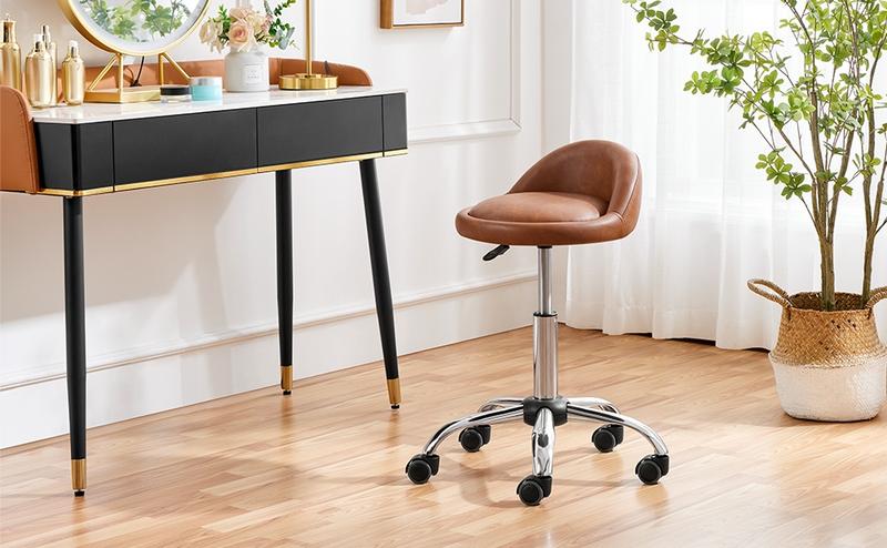 Yaheetech Height Adjustable Rolling Swivel Salon Stool Chair Hydraulic Ergonomic with Backrest Wheels for Tattoo Massage Facial Spa Manicure Dentist Clinic