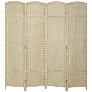 HOMCOM Room Divider, Folding Privacy Screen, 5.6' Tall Freestanding Partition for Home Office, Bedroom