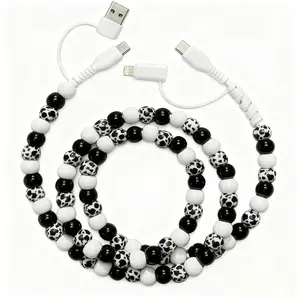 Pearl beaded 4in1 charging cable stylish shine - Fit for all device USBC & Lightening for iPhone&Samsung Type-C