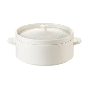 BUYDEEM Ceramic Soup Pot Steamer Insert 1.5L Almond White for G32 Steamer, Original Broth Extractor for Chicken Soup & Ingredients, Model A513/A1