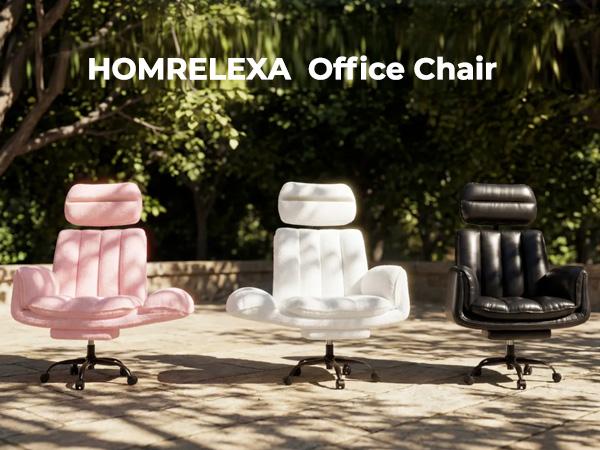 【New Arrival】Homrelexa Pet-Friendly Criss Cross Office Chair with Adjustable Armrests, Cloud Comfort Dual-Layer Memory Foam, 400lbs Capacity Ergonomic Desk Chair, Black/White/Pink