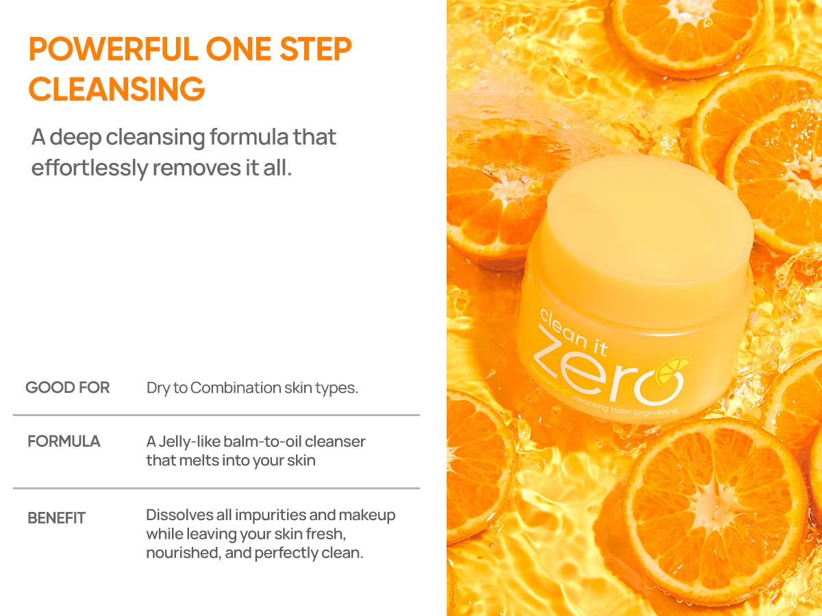 Banila Co Clean it Zero Mandarin-C Cleansing Balm Brightening, Hypoallergenic Vegan Facial Cleanser