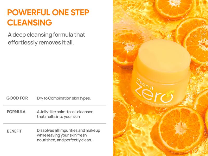 Banila Co Clean it Zero Mandarin-C Cleansing Balm Brightening, Hypoallergenic Vegan Facial Cleanser