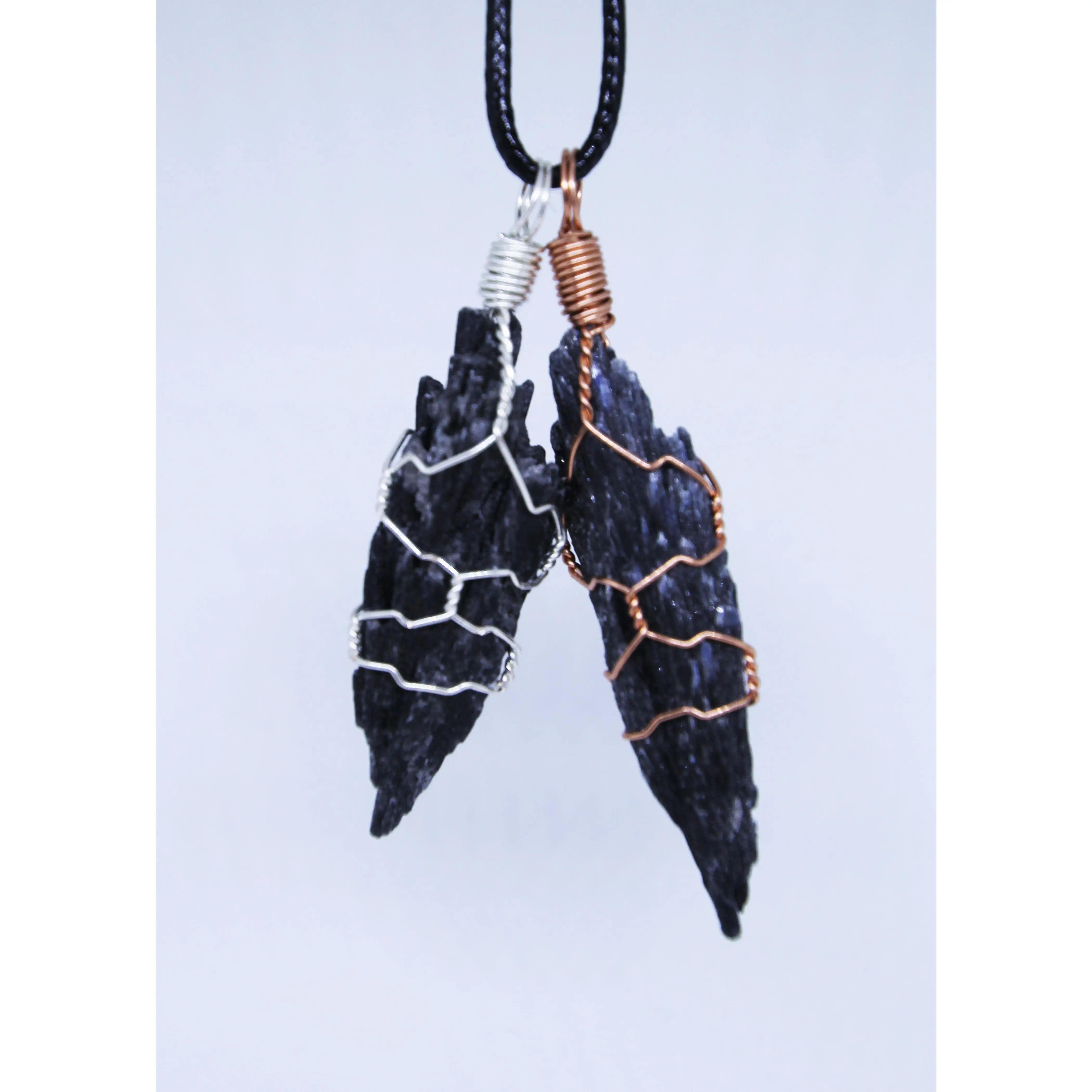 Black Kyanite Wire Wrapped Pendant